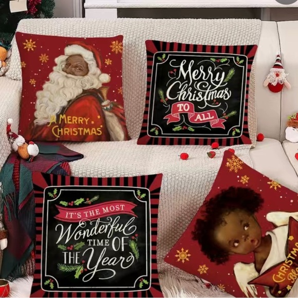 4pcs Christmas Throw Pillows, inserts NOT included- 17.7x17.7 Inch B3 - Picture 2 of 6